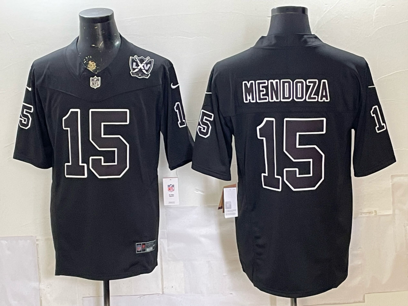 Men 2026 Oakland Raiders #15 Mendoza black Nike Limited NFL Jersey 0918005